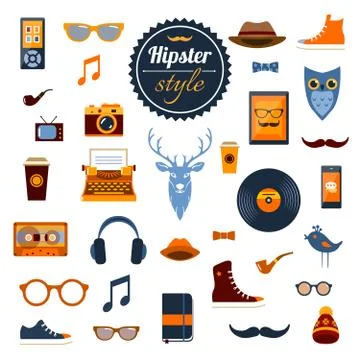 Hipster Elements Set Illustrazione stock
