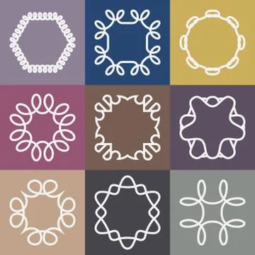 Hipster Frames Design Templates Set , Vector Illustration Stock Illustration