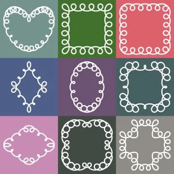 Hipster Frames Design Templates Set , Vector Illustration Stock Illustration