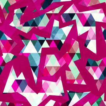 Hipster geometric seamless pattern with grunge effect 스톡 일러스트