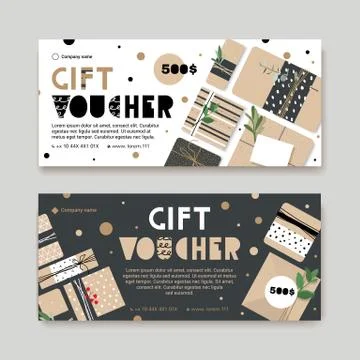 Hipster Gift voucher Stock Illustration