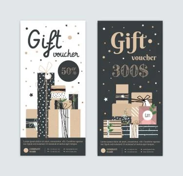 Hipster Gift voucher Stock Illustration