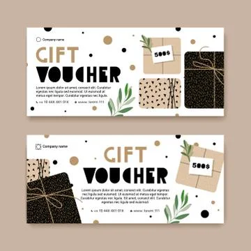 Hipster Gift voucher Stock Illustration