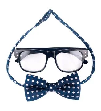 Hipster glasses and dotted bow Stock-Fotos