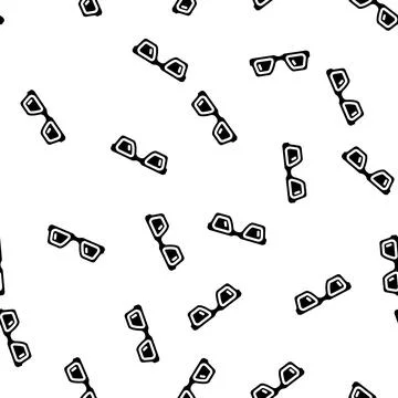 Hipster glasses optical glyph vector seamless pattern Stock Illustration