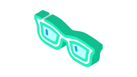 Hipster glasses optical isometric icon animation Stock Footage 327295873