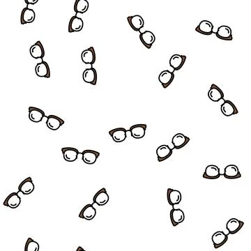 Hipster glasses optical vector seamless pattern Stock Illustration