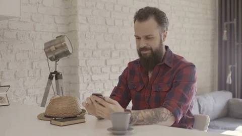 Hipster guy making a phone call Stock Footage 72512969