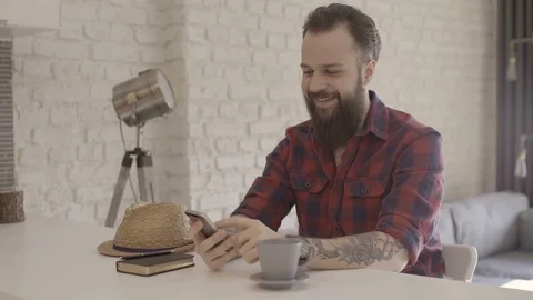 Hipster guy making a phone call Stock Footage 72517839