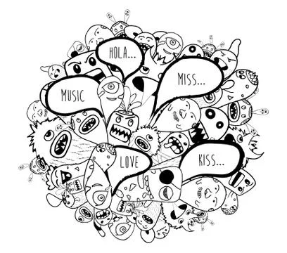 Hipster Hand drawn doodle Stock Illustration