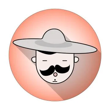 Hipster in hat Stock Illustration