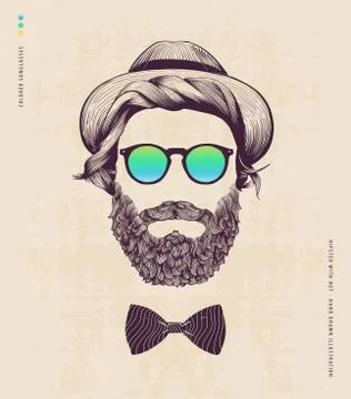 Hipster with hat Stock Illustration