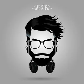 Hipster headphone symbol Stock Illustration