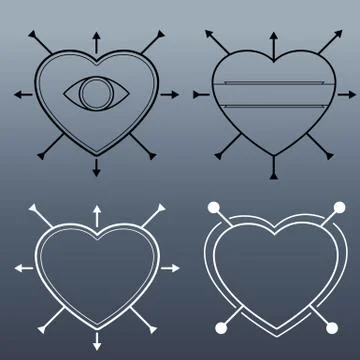 Hipster heart Stock Illustration