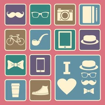 Hipster icon Stock Illustration