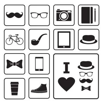 Hipster icon Stock Illustration
