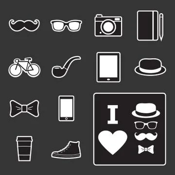 Hipster icon Stock Illustration