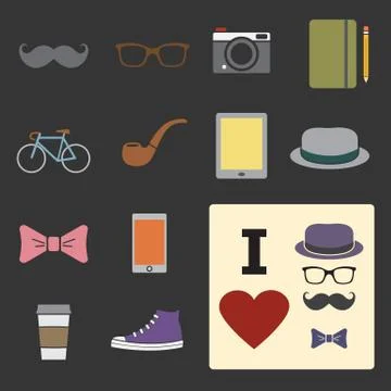Hipster icon Stock Illustration