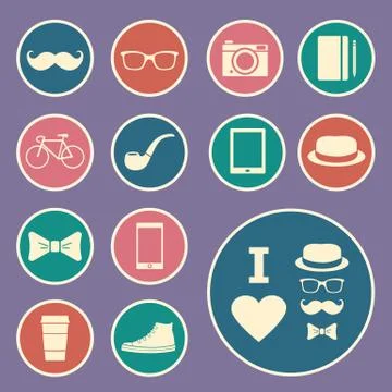 Hipster icon Stock Illustration