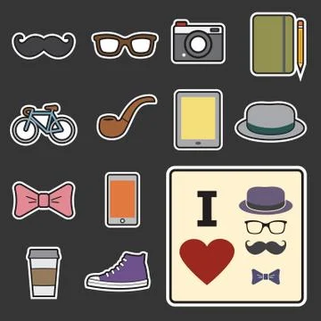 Hipster icon Stock Illustration