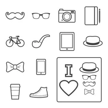 Hipster icon Stock Illustration