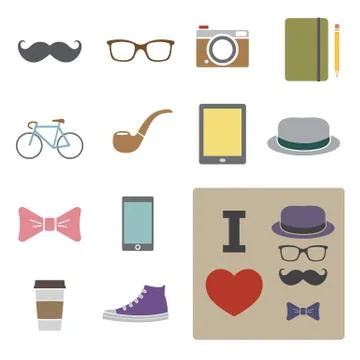 Hipster icon Stock Illustration
