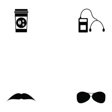 Hipster icon set Stock Illustration