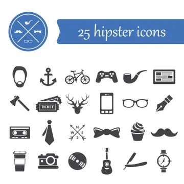 Hipster icons Stock Illustration
