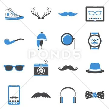 Hipster icons set Stock Illustrationen