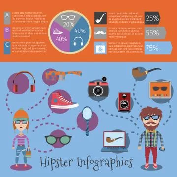 Hipster infographic set Illustration