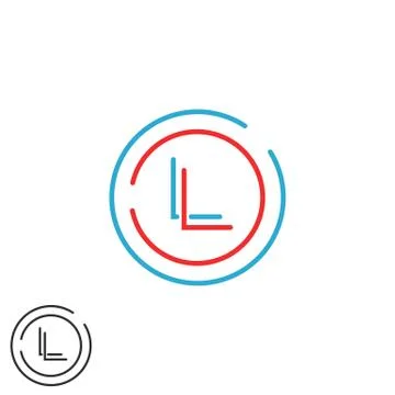 Hipster initials LL letters logo, combination L L thin line wedding invitatio Stock Illustration