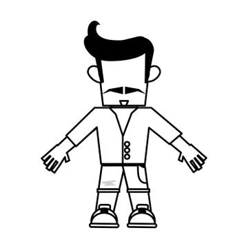 Hipster with jacket and shorts Stock-Illustration