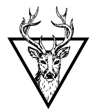 Hipster logo with deer Illustrazione stock