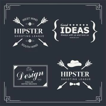 Hipster logos Stock Illustration