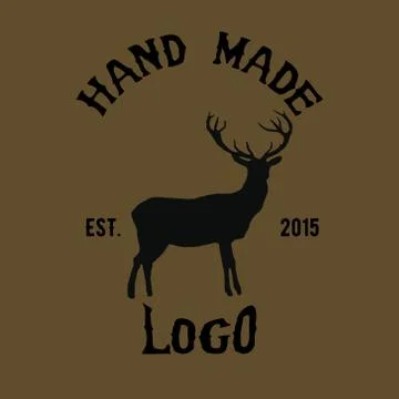 Hipster logotype with deer Stock Illustration