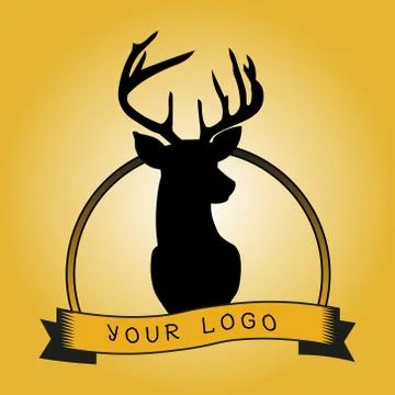 Hipster logotype with head of deer Stock Illustration