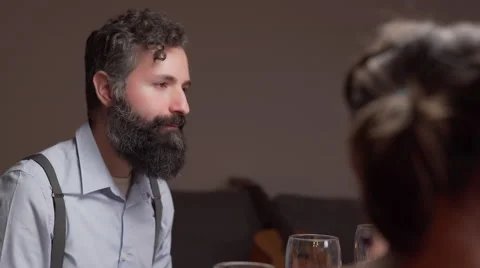 Hipster man in a dinner Stock Footage 46519112