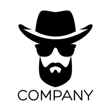 Hipster man logo Stock Illustration