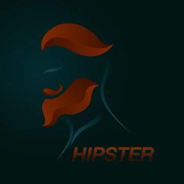 Hipster man logo vector Stock Illustration