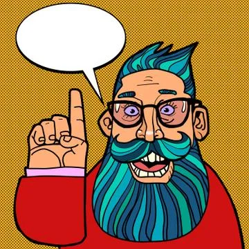 A hipster man points a gesture Stock-Illustration