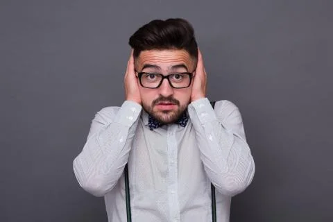 Hipster man in studio Stock Photos