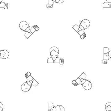 Hipster man take selfie pattern seamless vector Illustrazione stock