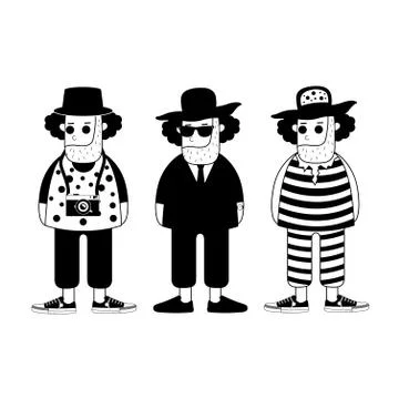 Hipster man vector cartoon Stock Illustration