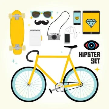 Hipster mast have vector objects Stock Illustration