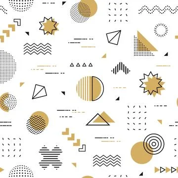 Hipster Memphis pattern, abstract geometric shapes Illustrazione stock