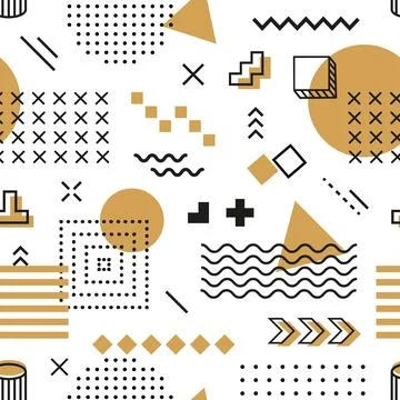Hipster Memphis seamless pattern tile background Stock Illustration