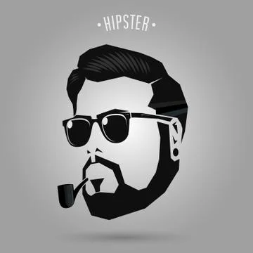 Hipster men pipe Stock Illustration
