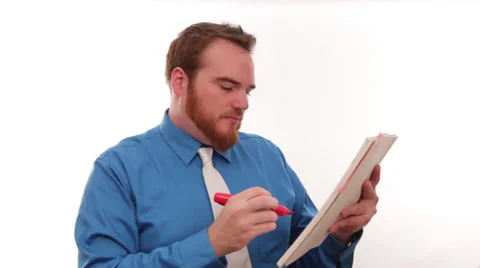 Hipster millennial businessman making a graph Stock Footage 63083336