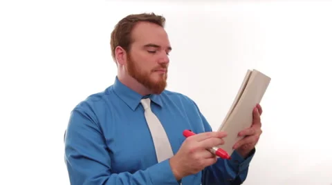 Hipster millennial businessman making a graph Stock Footage 63083378