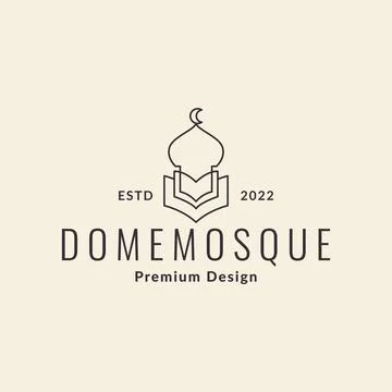 Hipster mosque with book logo design, vector graphic symbol icon illustrati.. Stock Illustration